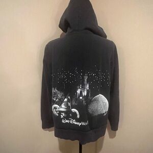 Disney World Authentic Black Zip Magic Kingdom Full-Back Hoodie, XXL